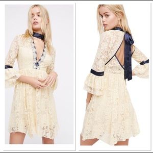 Free People Gilded Lace Dress in Cream